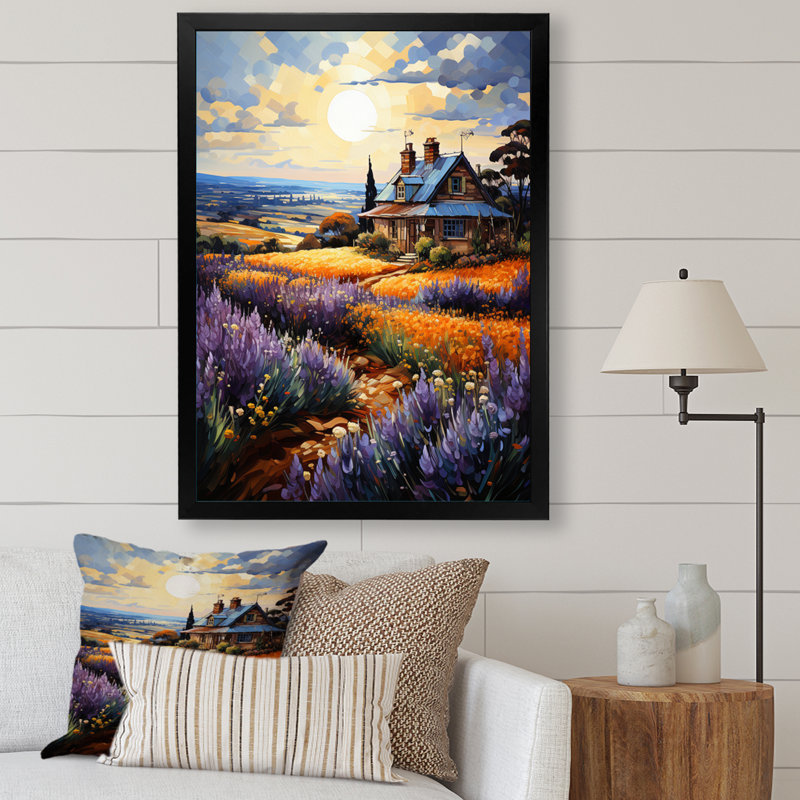 «Mauve et orange», reproduction sur toile, H 20 po x l 12 po x P 1 po, Cadre photo noir