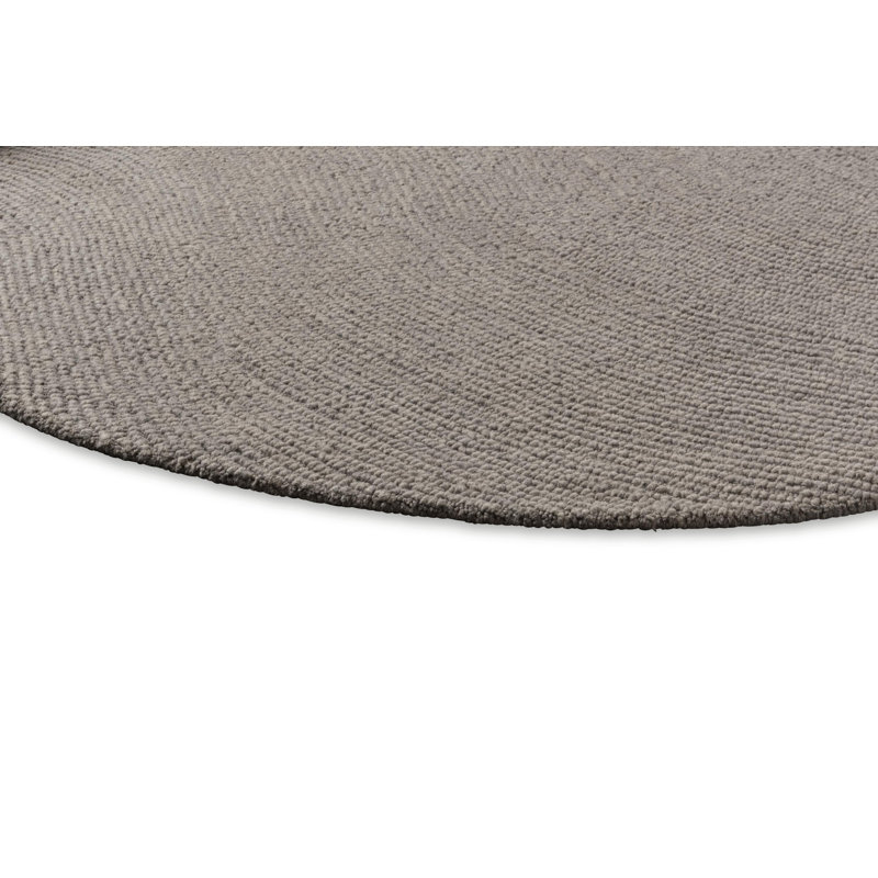 Hand Tufted Wool Area Rug in Pebble, Round 6'7"