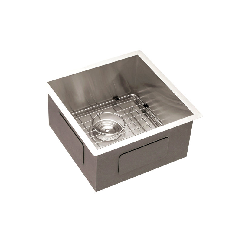 Évier de cuisine encastrable 13 po - 13 po x 15 po x 9 po - Évier de cuisine en acier inoxydable encastrable à profondeur unique de calibre 16 de 9 po