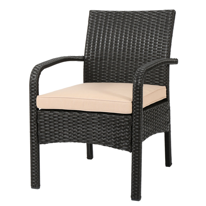 Outdoor Chair: Kd In Brown Tan Finish With Support Stylish + Shade Cushions