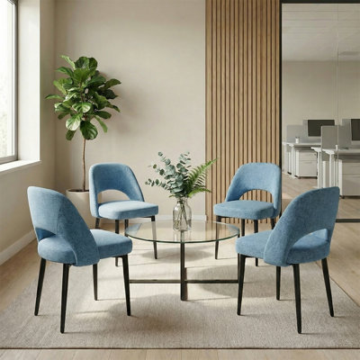 Chaise rembourrée Modern (ensemble de 4, brun)