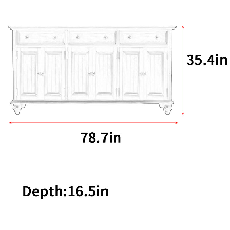Pamala, 35.4" H x 78.7" W x 16.5" D
