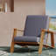 Fauteuil club contemporain en bois avec rembourrage d'eau et accoudoirs