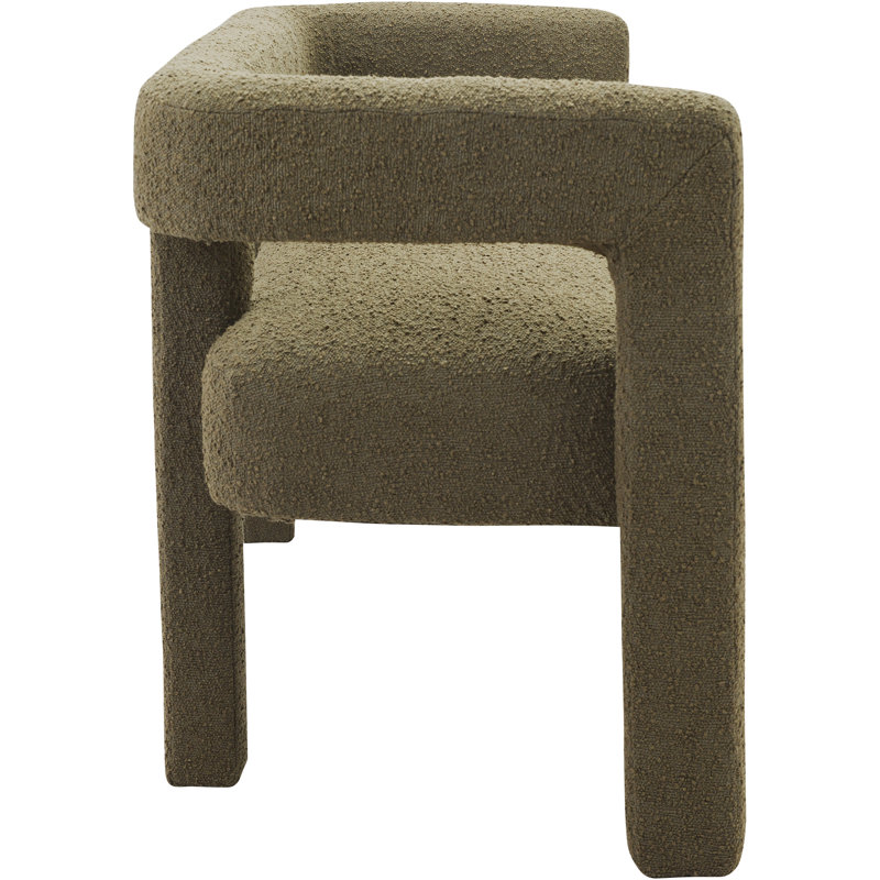 Cedernier Upholstered Boucle Bench, Olive