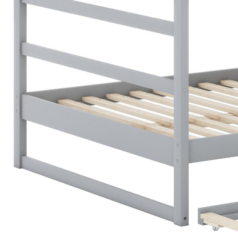 Bunk Bed With Trundle, Gray