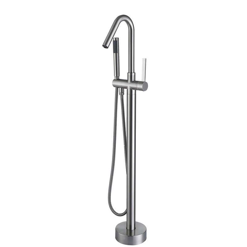 Robinet de baignoire autoportant avec douche à main et effet de jet stable de couleur élégante