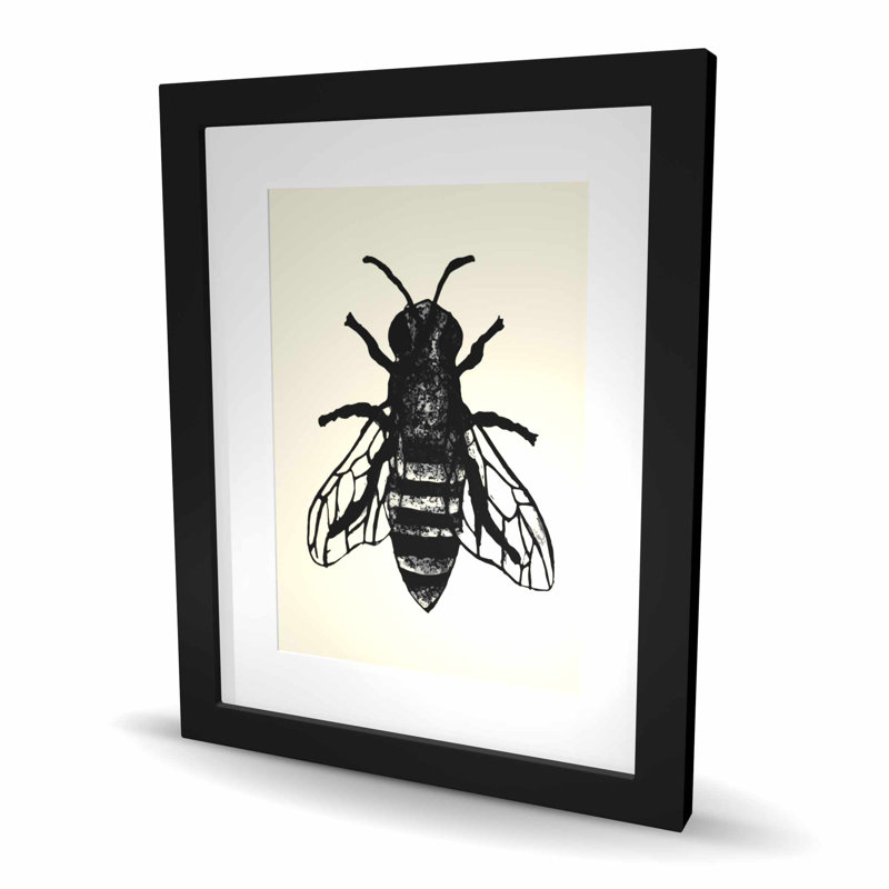 Bee Framed Matted Print | Insect Animals Home Decor