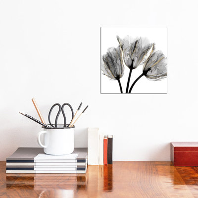 Gold Embellished Tulips III 1 Piece Wrapped Canvas Wall Art