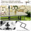 Table de patio/intérieur avec trou pour parasol de 4,3 cm (1,69 po), table de salle à manger rectangulaire en verre trempé de 76 x 140 cm (30 x 55 po) pour 6 personnes, mobilier de jardin en métal, résistant aux intempéries, pour patio, jardin, cour arrière, bord de piscine (gris)-1579773401