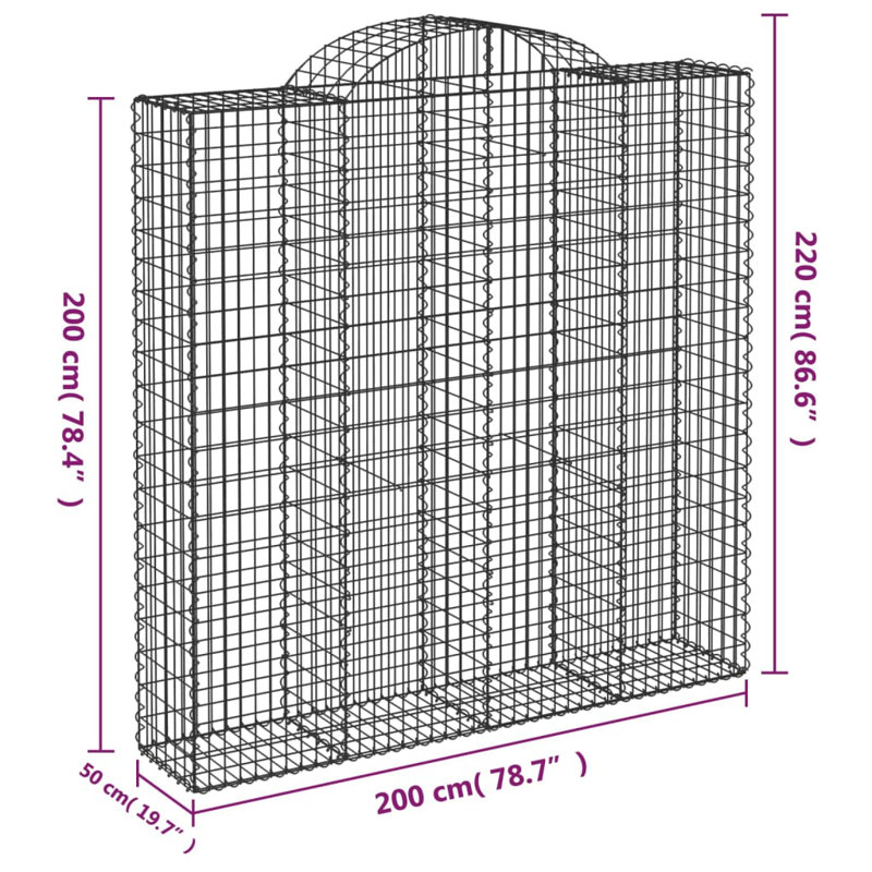 200 cm W Border Fencing, 220cm H x 200cm W x 50cm D