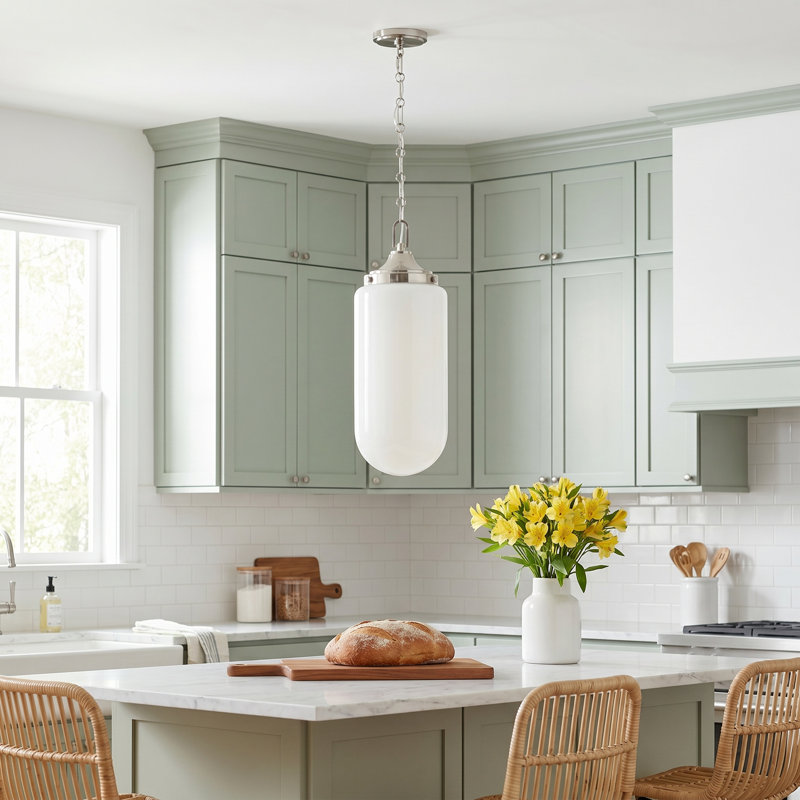 Osmin Beachwood 3 - Light Single Pendant, Satin Nickel