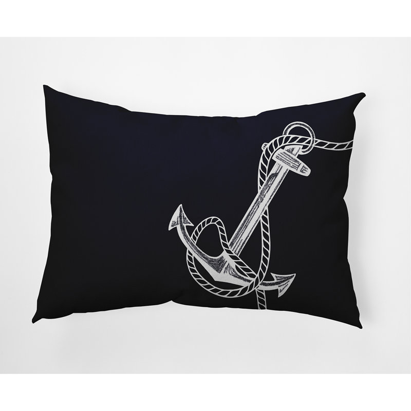 Housse et insert de coussin carré Nautical Nights Anchor & Rope, Marine, Carré H 16 po x l 16 po