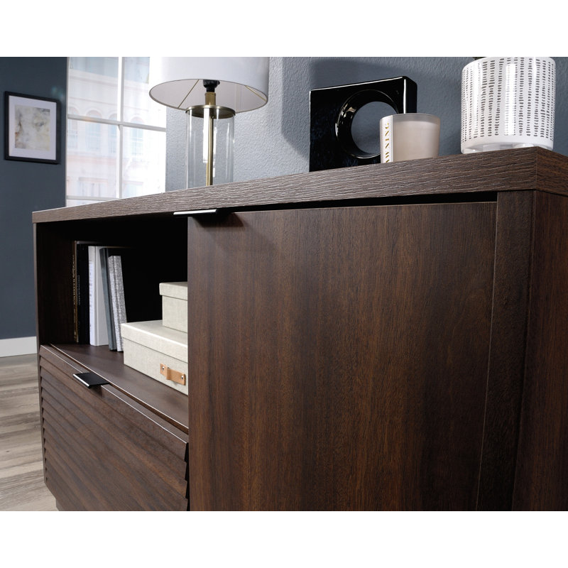 Englewood Spiced Mahogany Lateral File Credenza with Adjustable Shelf