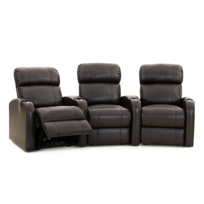 Rangée de sièges de cinéma maison (rangée de 3), Sable Smartsuede, Électrique
