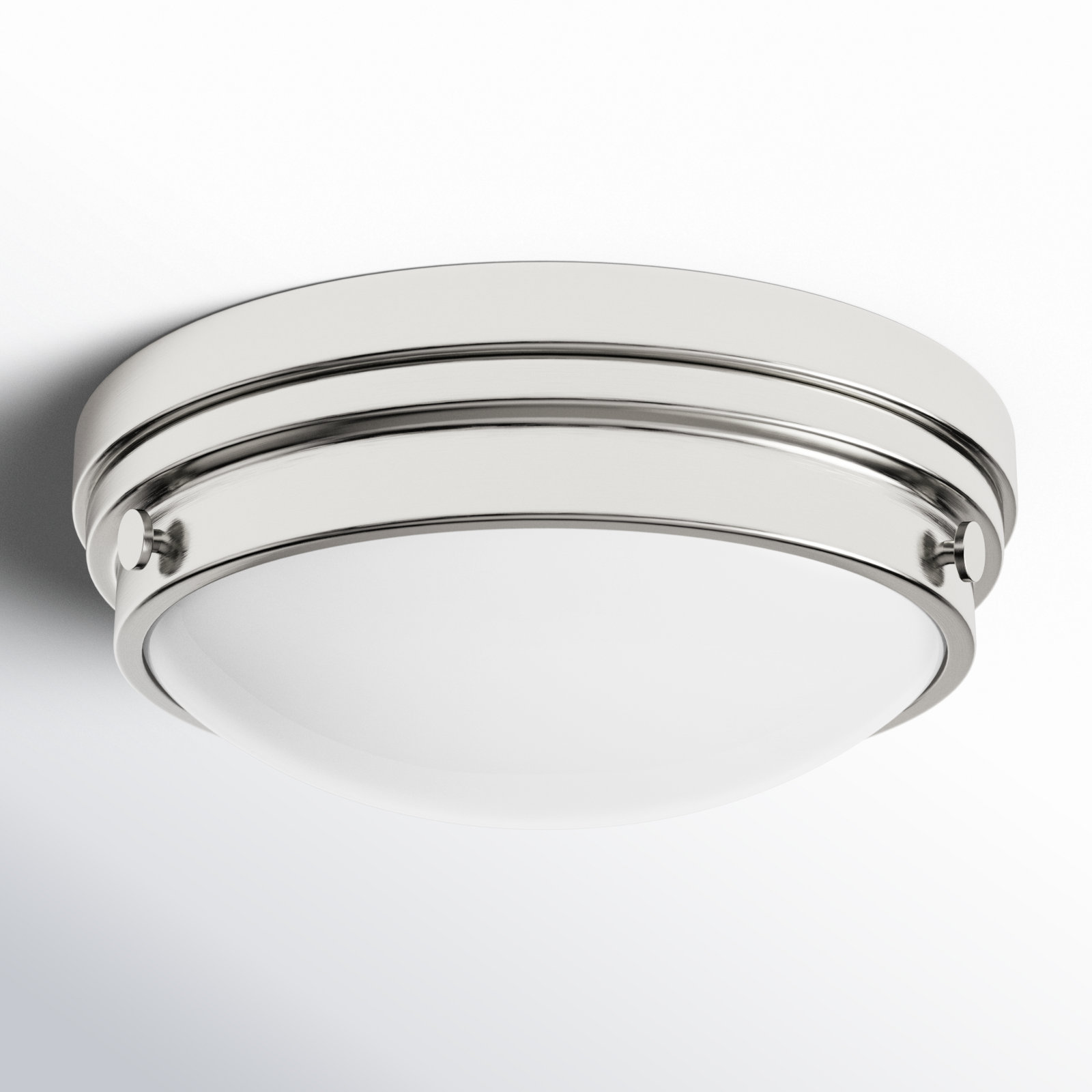 Helmsford 2-Light Flush Mount, Polished Nickel