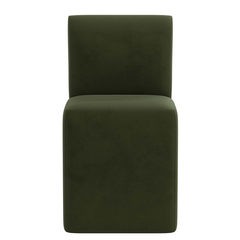 Cora Dining Chair In Zuma Charcoal, Classic Loden Velvet