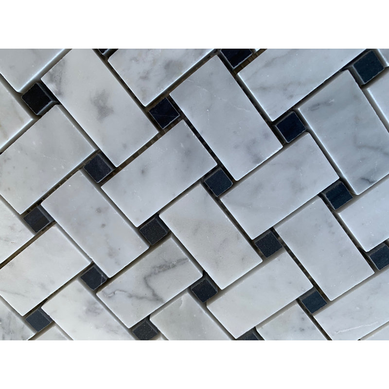 Carreau de mosaïque poli Carrara