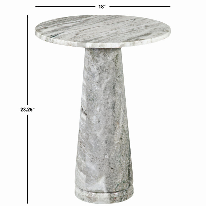 Joni Marble End Table, Gray
