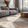 Beige Brown Geometric Stripe Area Rug