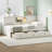 L-Shaped Bed Frame with Drawer and and Bookcase
