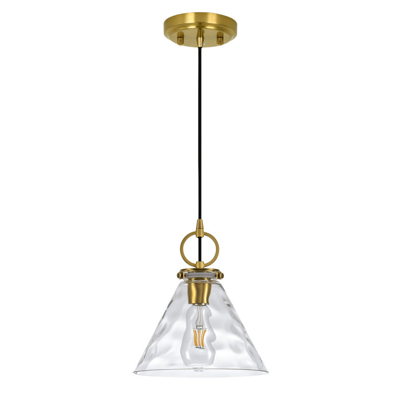 Luminaire suspendu 1 lumière avec îlot de cuisine, salle à manger et salon Levona, Laiton