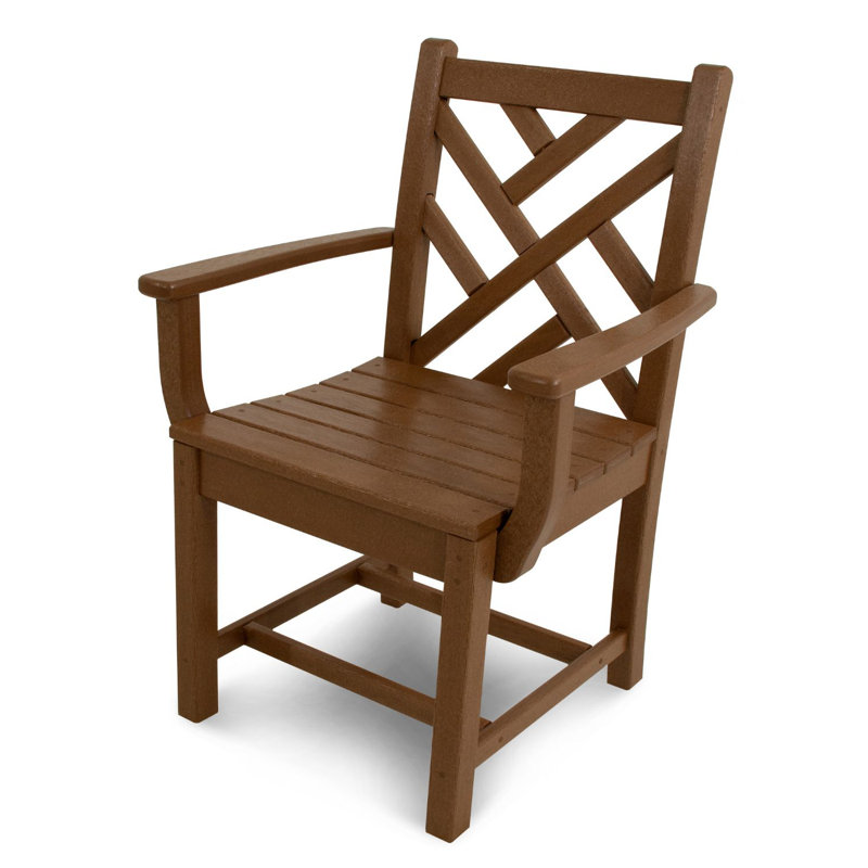 Lakeside POLYWOOD Chippendale Dining Arm Chair, Teak