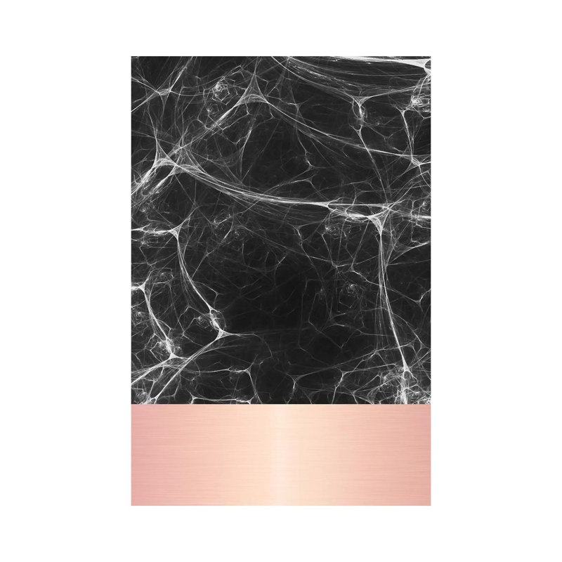 Black Marble With Pink by Emanuela Carratoni - Wrapped Canvas Print, 20.32 cm H x 30.48 cm W
