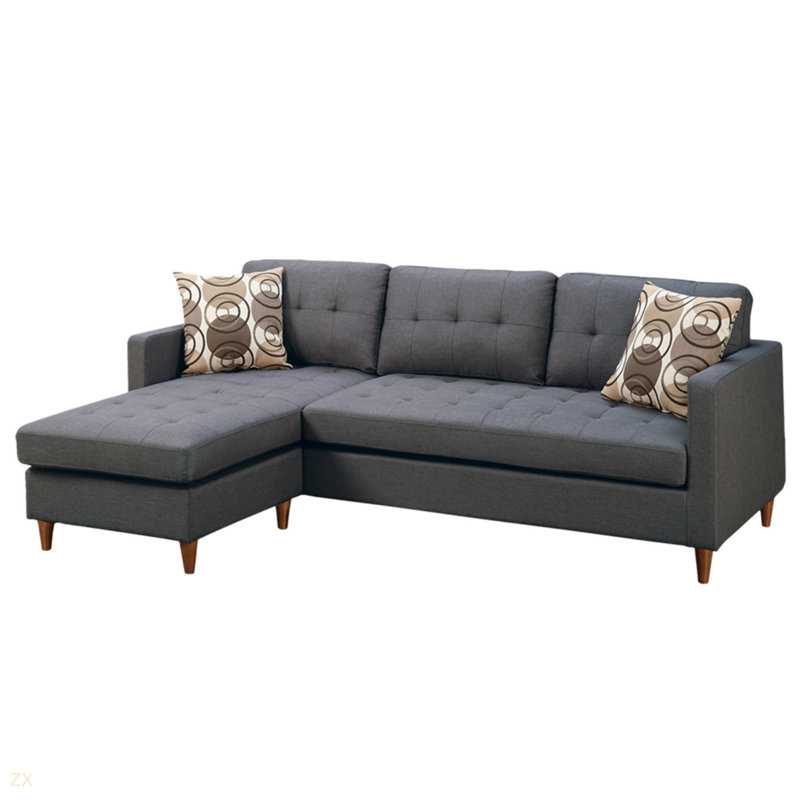 Canapé modulaire réversible en tissu d'aspect lin