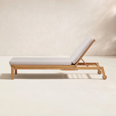 Haven Outdoor Teak Wood Chaise Lounge , Sunbrella Cushion Included