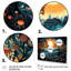 «Blue Horizon Of Heart Trees Landscape II», art mural sur toile 4 pièces-1262308514
