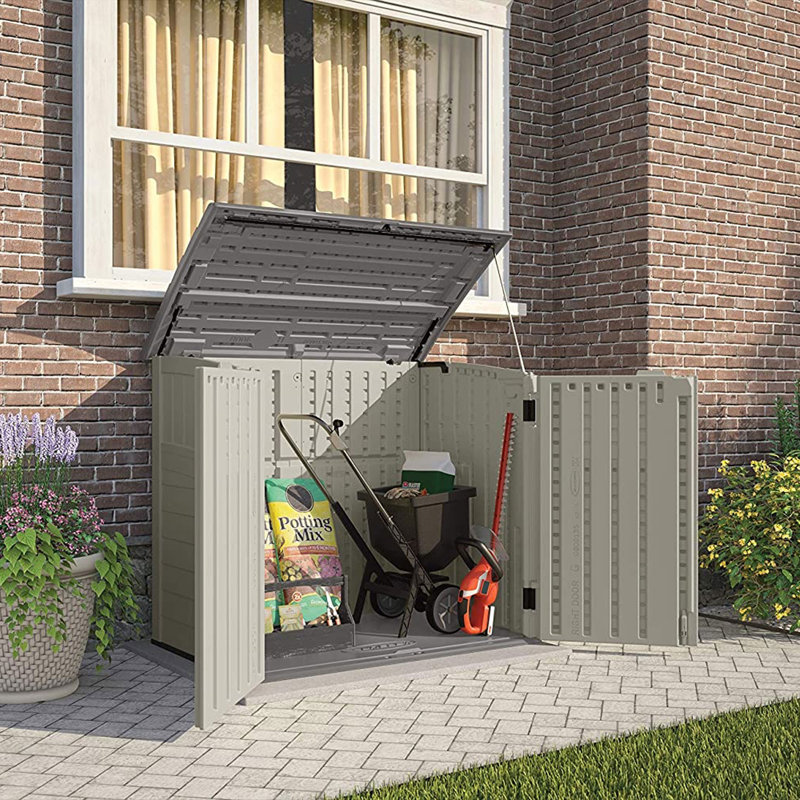 Suncast BMS2500 Horizontal Outdoor Storage Shed, 2 Pack BMSBSKT2PK Basket, Black