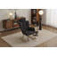 Fauteuil berçant et oscillant rembourré en tissu avec dossier haut et coussin Teddy-254077694