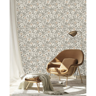White Little Flowers Wallpaper Floral Tile
