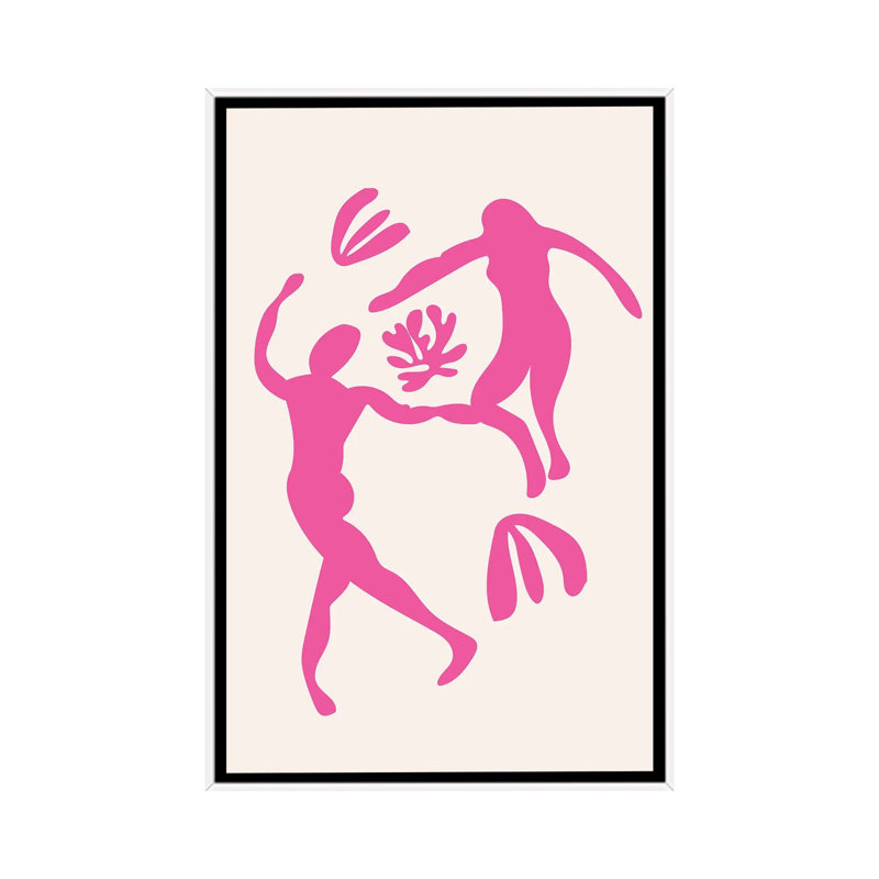 Dancing Dance-impression d’art graphique-impression, Pas de tapis, H 40 po x l 26 po x P 1,5 po, Toile blanche encadrée