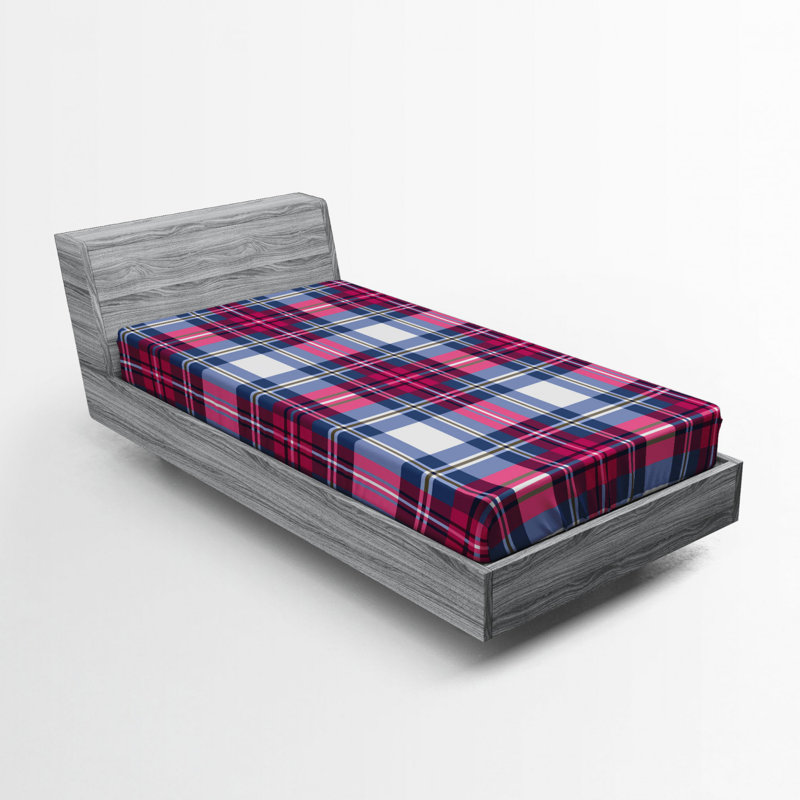 Microfiber Plaid Fitted Sheet, Twin XL Fitted Sheet, Plaid 2