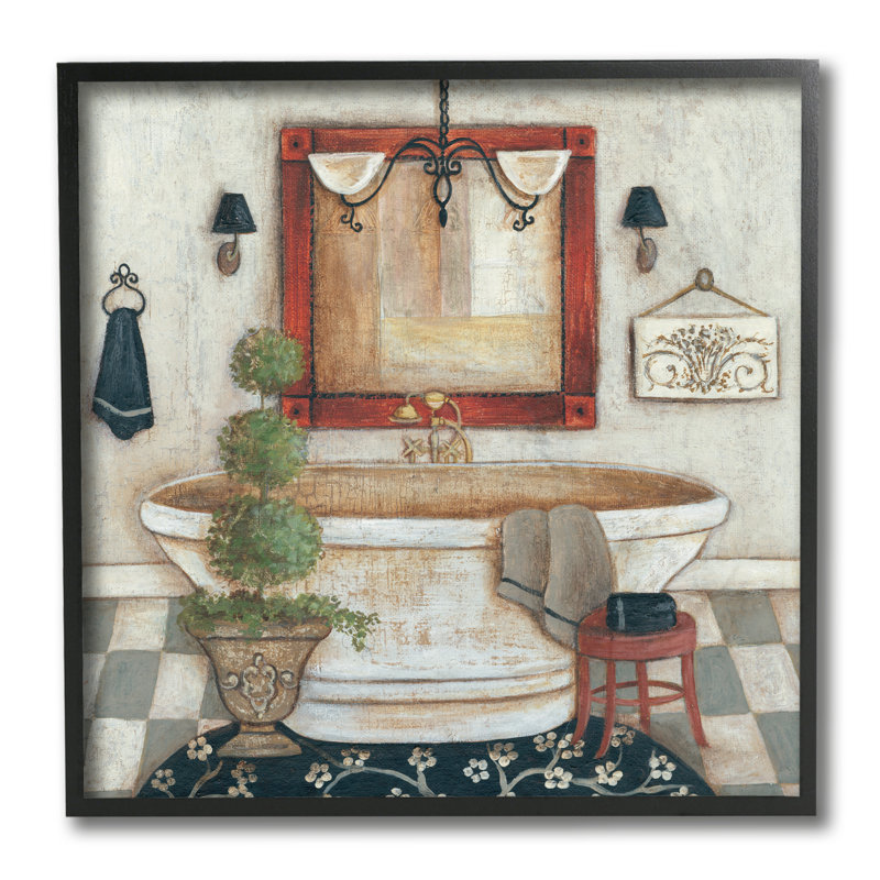 Chic chic pour salle de bain, Giclée encadrée noir minuit, H 12 po x l 12 po x P 1,5 po
