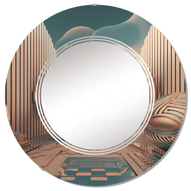 Vevat - Miroir mural moderne rond, 32 po x 32 po