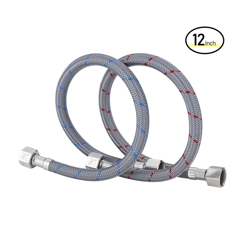Le tuyau de robinet ARCORA relie le lavabo de la salle de bain à l'alimentation en eau, les conduites d'alimentation du robinet Cupc 3/8 "x 3/8", filetage de compression femelle 1 paire