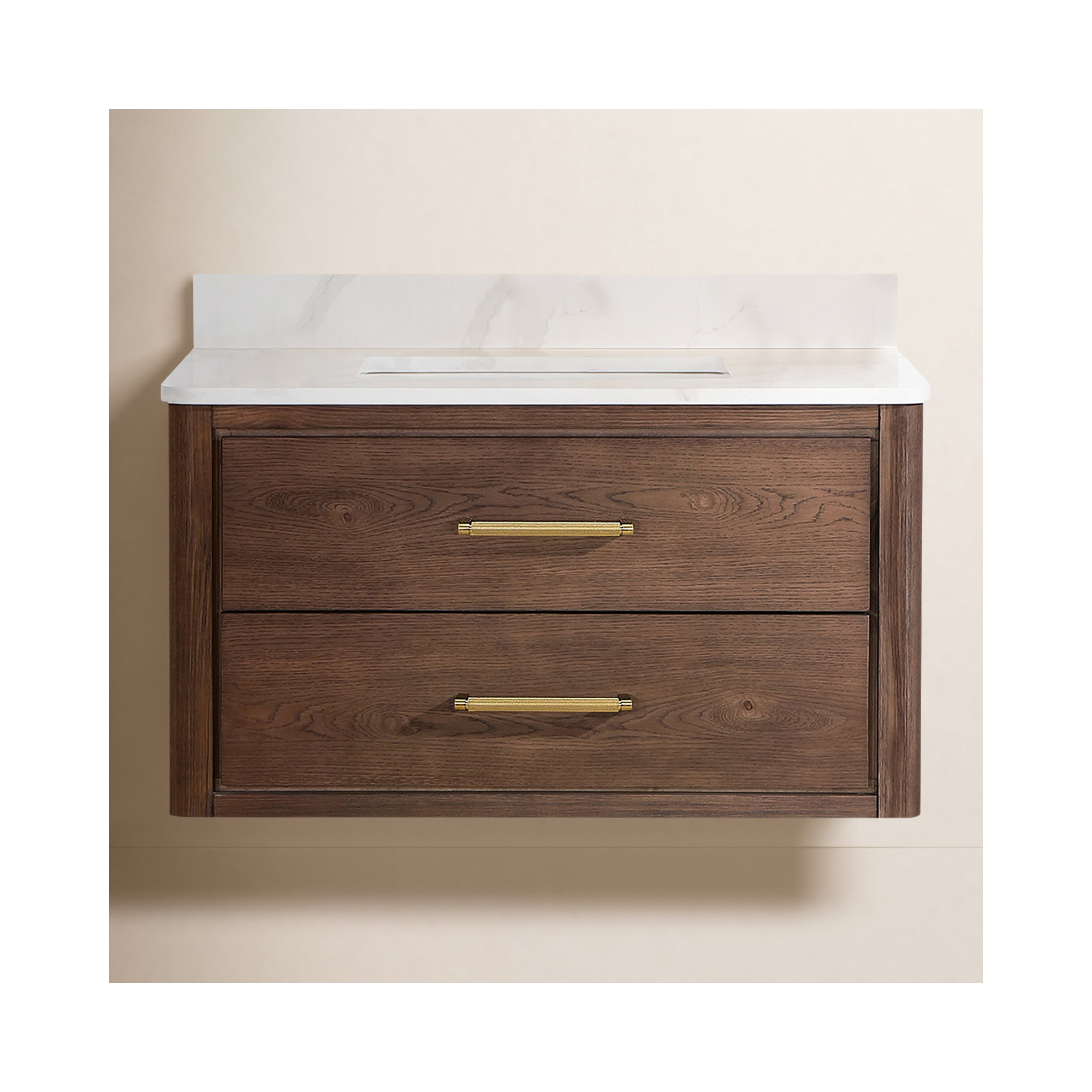 Cristo 36'' Single Bathroom Vanity, Dark Brown Oak