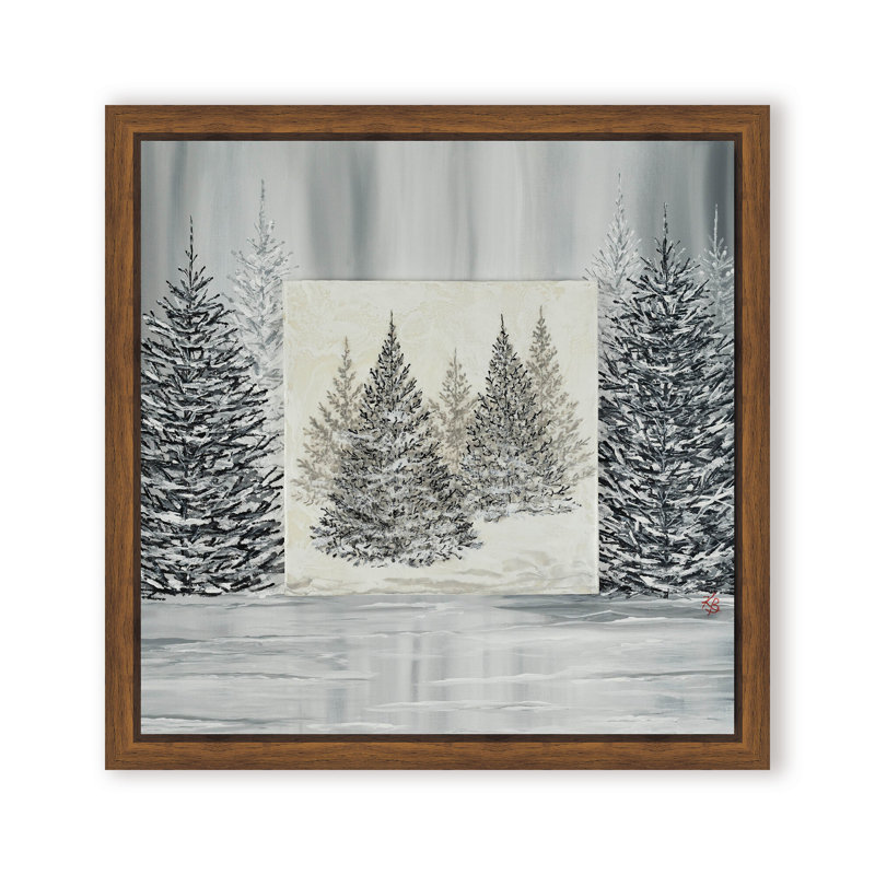 Nature Inspired "Pine Portrait" Canvas Wall Art By , 30" H x 30" W x 1.125" D, Brown, Framed Print