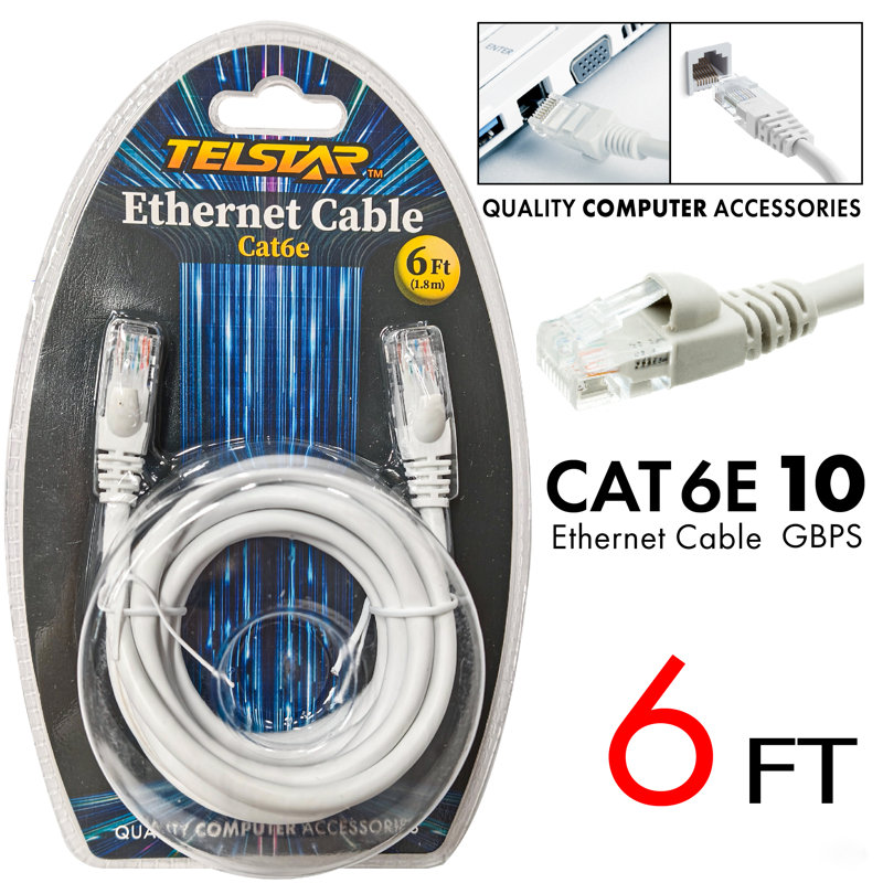 6 Ft Ethernet Cable,  6 Feet