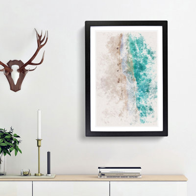 Cancun Beach In Mexico Watercolour - Picture Frame Graphic Art