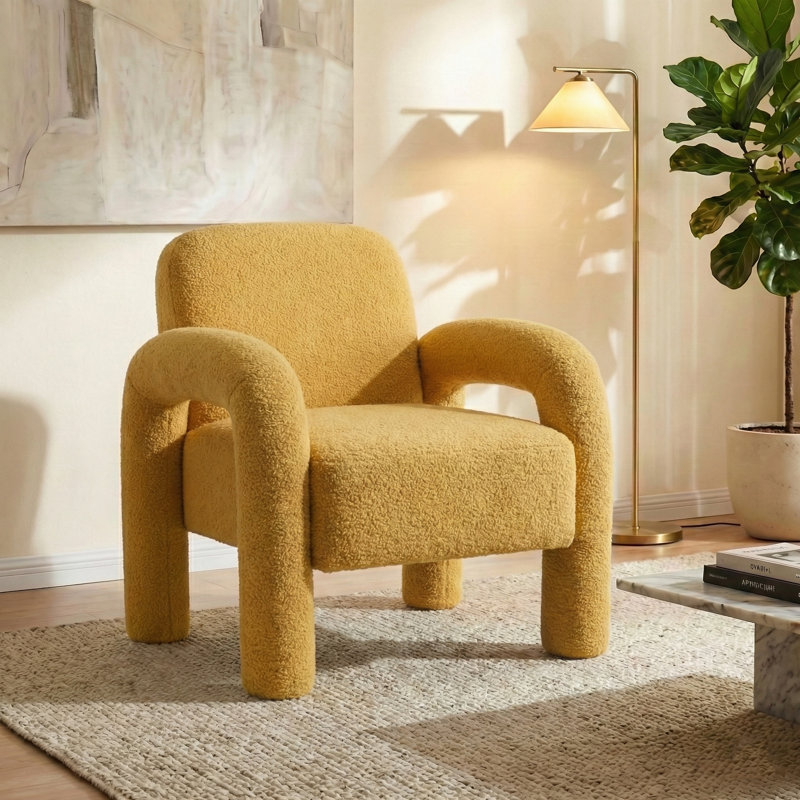 Armchair With A Soft Cushion, Yellow