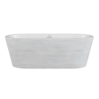 Centre de bain autoportant 70 po x 32 po PURE AIR® de CELESTE avec drain chromé et robinet à bout blanc
