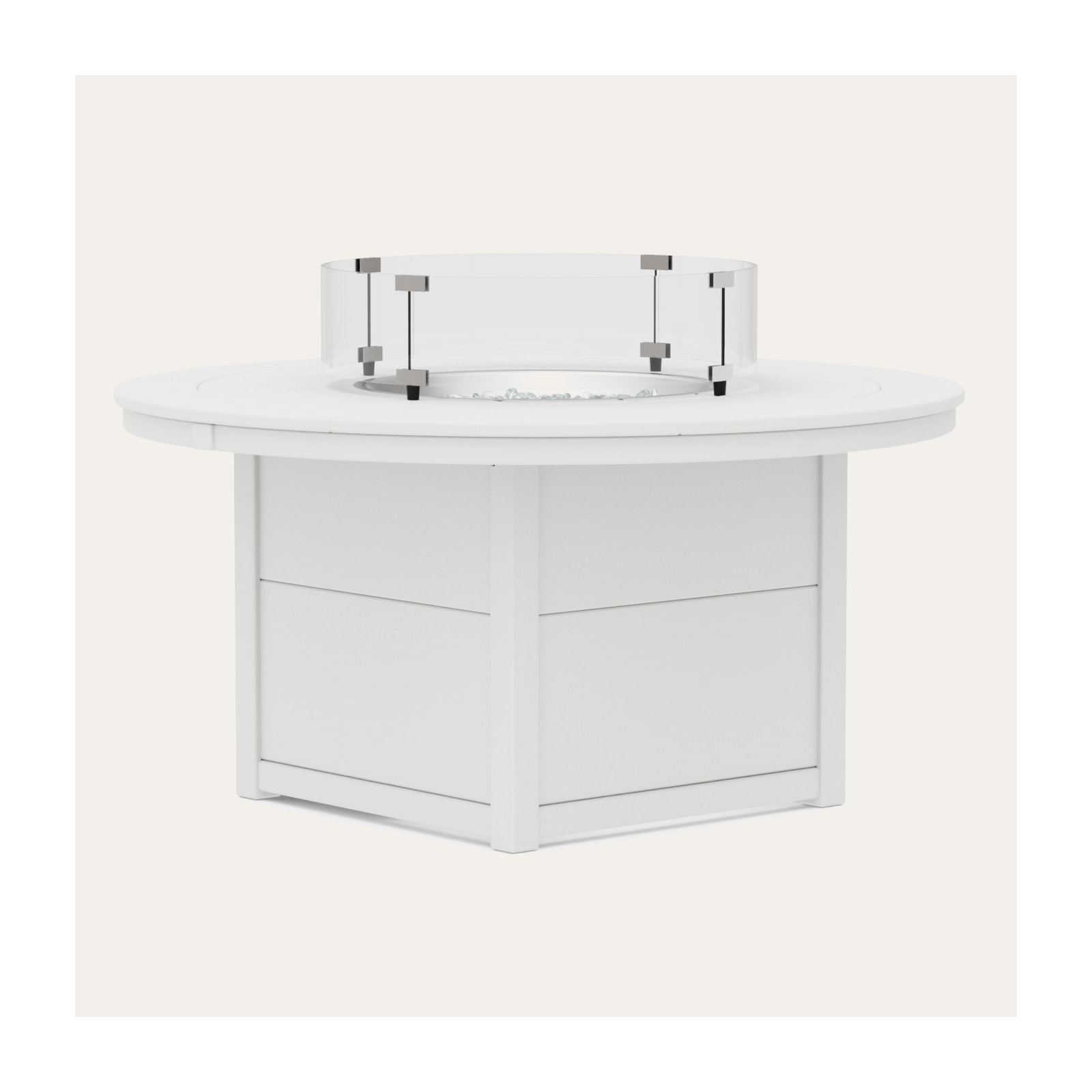 POLYWOOD Round 48" Fire Pit Table, White