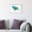 Manuel Roman - Azules y Aquas Shadowbox Abstract Print by Oliver Gal, Black Frame, 15 x 10-162009585-106876118