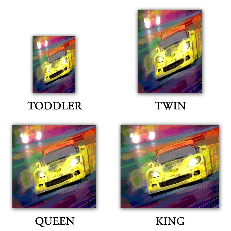 Ensemble de housse de couette corvette lemans course, 1 housse de couette grand + 2 taies standards