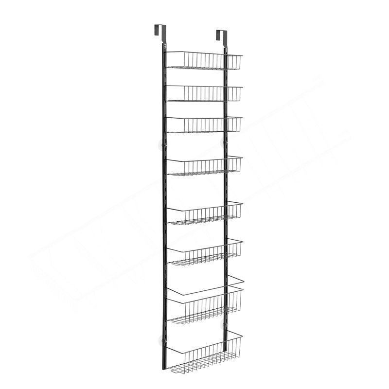 Étagère de rangement à 9 niveaux au-dessus de la porte, Noir