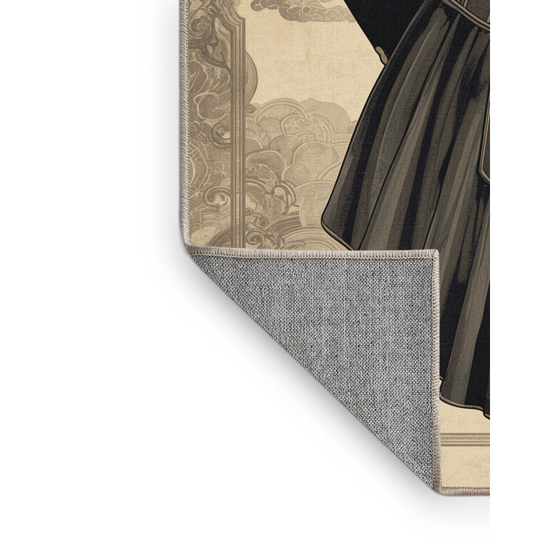 Tapis oriental gris lavable à la machine Benson, 2 pi x 3 pi