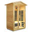 Sauna extérieur Brennor pour 2 personnes avec chauffage infrarouge lointain et fabrication en vieux sapin